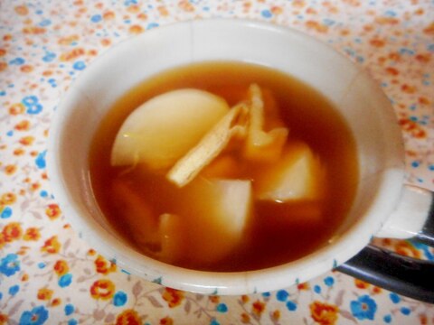 カブとお揚げの生姜スープ